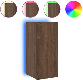 vidaXL barna tölgyszínű fali TV-szekrény LED-del 30,5x35x70 cm