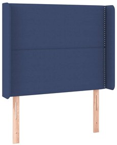 kék szövet LED-es fejtámla 83x16x118/128 cm