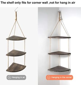 Függő sarki polc 90x25 cm barna