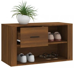 barna tölgy színű szerelt fa cipősszekrény 80x35x45 cm