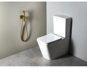 Sapho - Bidé csaptelep kézi zuhannyal süllyesztett beépítéshez CUBEMIX matt arany