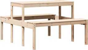 vidaXL tömör fenyőfa piknik asztal 110 x 134 x 75 cm