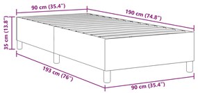 Boxspring Ágy Kék Egyszemélyes Corduroy Szövet