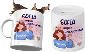 Szófia Bögre Persely Szett Gyerekeknek Nyomtatott Fotóval