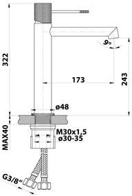 Sapho - Mosdócsaptelep SOLARIS 32 cm fényes króm
