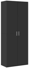 Fekete szerelt fa magasszekrény 70 x 35 x 180