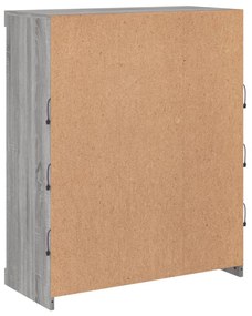 szürke sonoma színű tálalószekrény LED-ekkel 81 x 37 x 100 cm