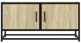 sonoma tölgyszínű szerelt fa és fém TV-szekrény 80x34,5x40 cm