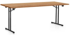 Összecsukható asztal 200 x 80 cm, fekete lábak, craft tölgy