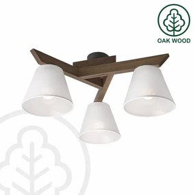 Brilagi - LED mennyezeti lámpa ANTHONY 3xE14/40W/230V diófa/fehér