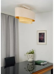 Duolla - Felületre szerelhető csillár DOUBLE OVAL RATTAN 2xE27/15W/230V krémes/rattan