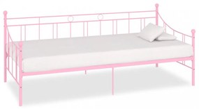 rózsaszín fém kanapéágy-keret 90 x 200 cm