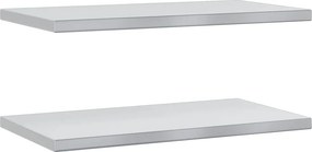 vidaXL 2 db ezüstszínű rozsdamentes acél fali polc 75 x 40 x 3 cm