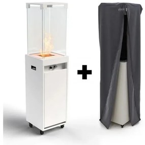 Planika Faro GAS - Kültéri gáz kandalló 142x36 cm 8kW fehér + védőborítás