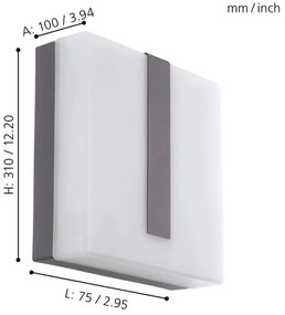 Eglo 97219 - TORAZZA-C LED kültéri állítható lámpa 14W IP44