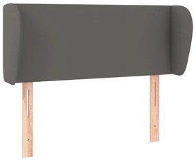 szürke műbőr szárnyas fejtámla szárnyakkal 83x23x78/88 cm