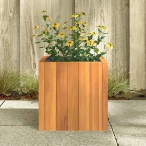 tömör akácfa kerti virágtartó 25 x 25 x 25 cm