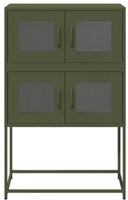 Highboard olívazöld 68x39x107 cm Acél