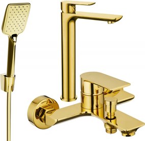 Mexen Alfa R62 fürdőkád készlet, arany - 745713R62-50