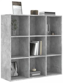 betonszürke szerelt fa könyvszekrény 98 x 29 x 97,5 cm