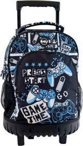 Gamer Press Start prémium gurulós iskolatáska, táska 44 cm
