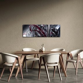 Szürke absztrakció kép (órával) (90x30 cm)