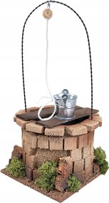 Gyönyörű Kút Fém Vödörrel Betlehemhez, 30cm magas 20-25cm-es figurákhoz