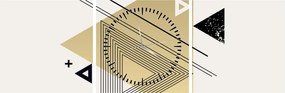 Kép - Geometriai formák N⁰4 (órával) (90x30 cm)