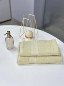Törölköző szett 2 db 50×90 70×140 100% Pamut 360 g/m² Könnyű Bézs
