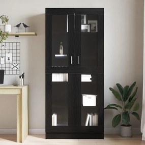 Könyvespolcok 2 db Fekete tölgyből 82,5x30,5x185 cm Műszaki fa