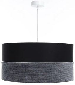 Csillár zsinóron TWIST 1xE27/60W/230V fekete/szürke/ezüst