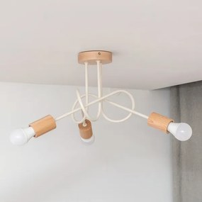 Felületre szerelt csillár OXFORD 3xE27/15W/230V fenyő/krémszínű