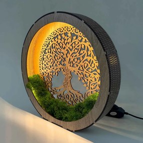 Asztali lámpa "Életfa" mohával | ZIVENA