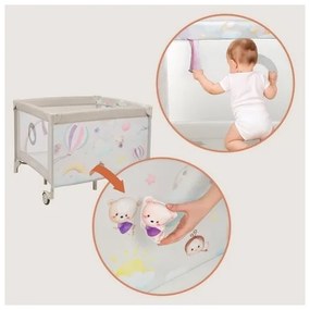 Lionelo - MILLE PLUS játszókarám Szürke bézs