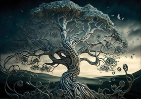 3D fotótapéta hatás Levelek virágok fa 415 x 290