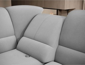 Szürke bársony kinyitható-tárolóhelyes sarokkanapé (bal oldali-L alakú) Siber – ELTAP