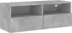 vidaXL betonszürke szerelt fa fali TV-szekrény 80 x 30 x 30 cm