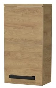 Alacsony fürdőszobai szekrény fekete fogantyúval SAT Cube Way 32,5x63x20 cm tölgy Hickory matrac CUBE3CH32DH