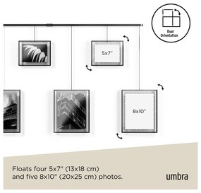 Fekete fém fali képkeret szett 9 db-os 223x77,5 cm Exhibit – Umbra