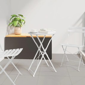Összecsukható Bisztróasztal Fehér Ø50x71 cm Porbevonatos Acél