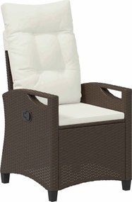 vidaXL Fekvő Kerti Szék Barna és Krém 56 x 60 x 112 cm polirattan