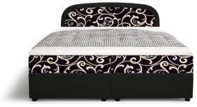Franciaágy  Boxspring 180 cm Brick (fekete + hullám minta) (matraccal és tárolóhellyel). 1046409