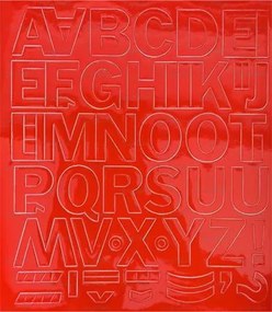 Öntapadós matrica, 3 cm-es, betűlap, piros (LUIN130)