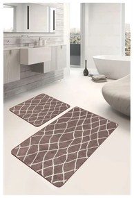 Barna bársony fürdőszobai kilépő szett 2 db-os 60x100 cm – Mila Home