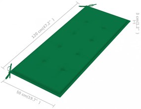 tömör tíkfa Batavia pad zöld párnával 120 cm