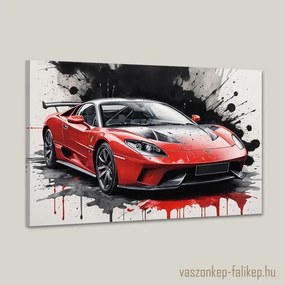 Piros sport autó – Prémium vászonkép modern enteriőrbe 60x40 cm