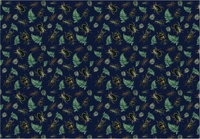 Vinyl fotótapéta Bogár és páfrány sötétkék háttérrel 368x254 +ragasztó