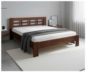 Franciaágy tömörfa ANGELA 180x200 cm sötét dió