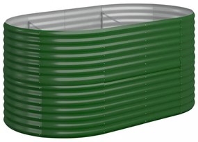 vidaXL zöld porszórt acél kerti magaságyás 152x80x68 cm