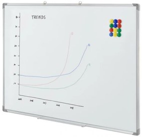 ProCart Mágneses tábla, Alumínium keret, Filc tartó, Acél írófelület, 90x150 cm
